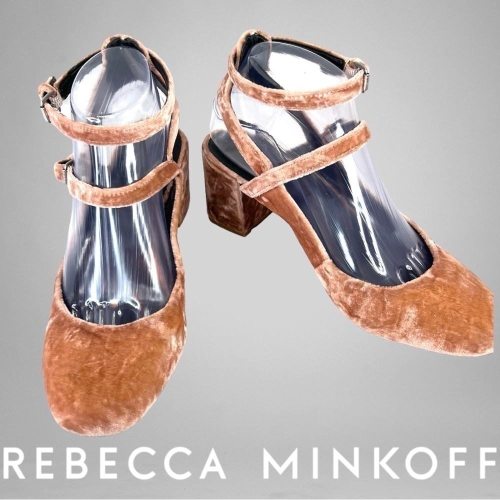 REBECCA MINKOFF Women's Berry Smoothie Velvet Brooke Pink Sandals Size 7